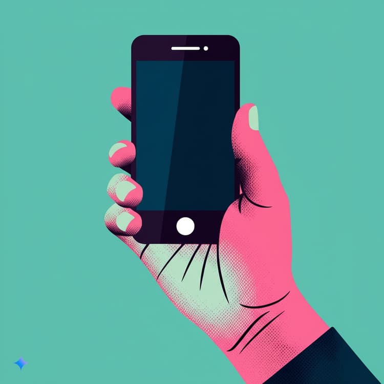 Hand holding phone scanning a QR code
